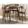 Baxton Studio Eline 5 Piece Counter Height Dining Set in Black