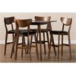 Baxton Studio Eline 5 Piece Counter Height Dining Set in Black