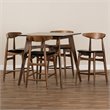 Baxton Studio Flora 5 Piece Counter Height Dining Set in Black