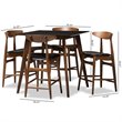 Baxton Studio Flora 5 Piece Counter Height Dining Set in Black
