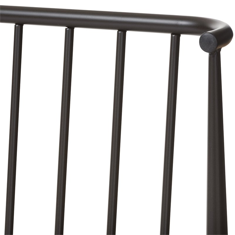 Baxton Studio Sabine Queen Metal Spindle Platform Bed in Black
