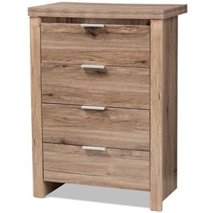 baxton studio laverne 4 drawer chest in oak brown