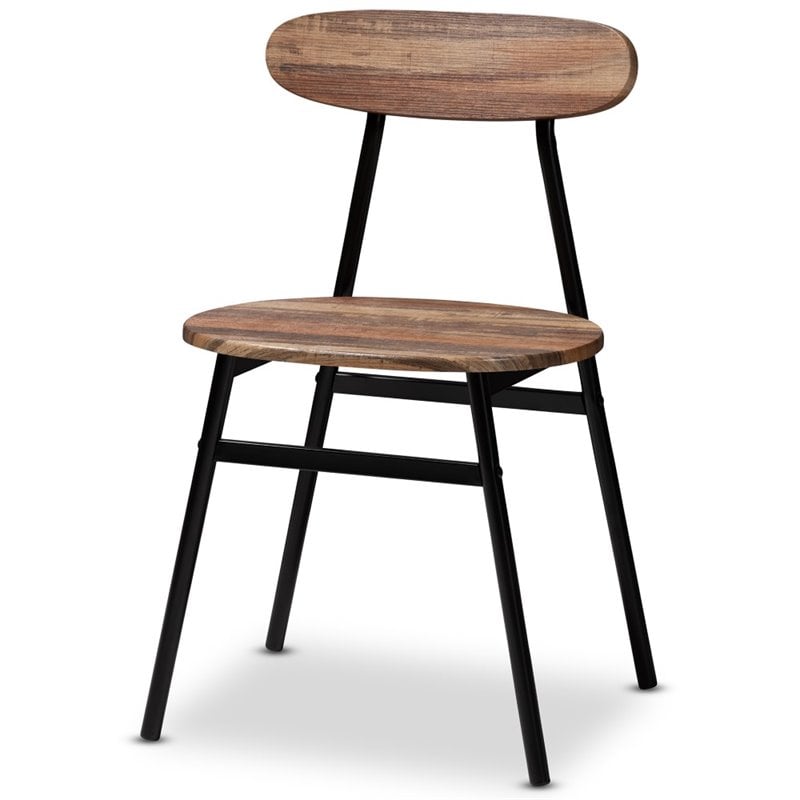 Baxton Studio Darcia 5 Piece Wooden Dining Set in Brown and Matte Black