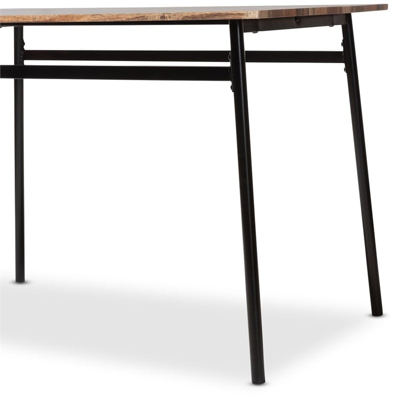 Baxton Studio Darcia 5 Piece Wooden Dining Set in Brown and Matte Black