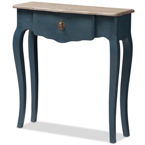 baxton studio mazarine console table in provincial blue spruce