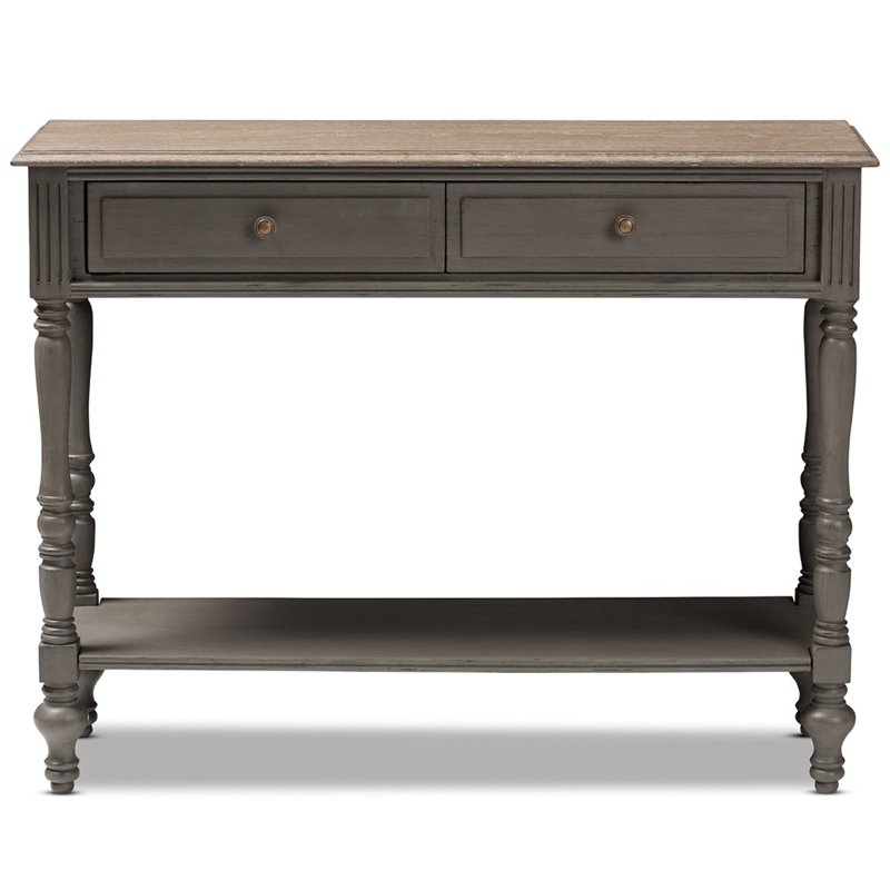 Baxton Studio Noemie 2 Drawer Console Table in Brown