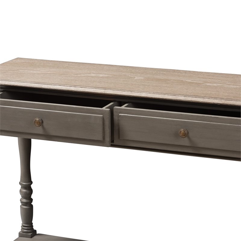Baxton Studio Noemie 2 Drawer Console Table in Brown