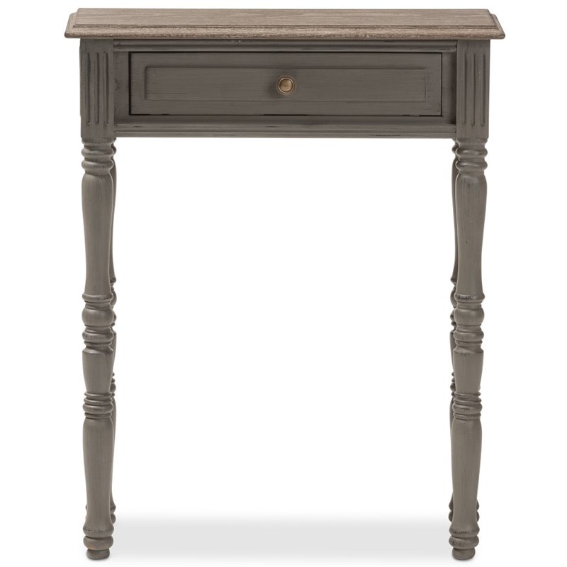 Baxton Studio Noemie 1 Drawer Console Table in Brown