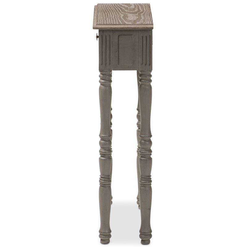 Baxton Studio Noemie 1 Drawer Console Table in Brown