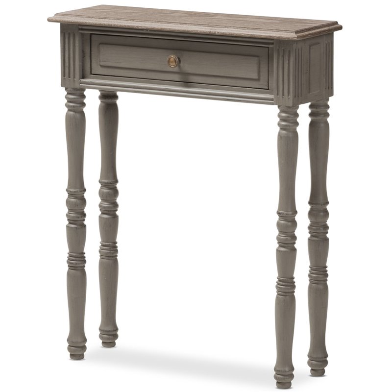Baxton Studio Noemie 1 Drawer Console Table in Brown