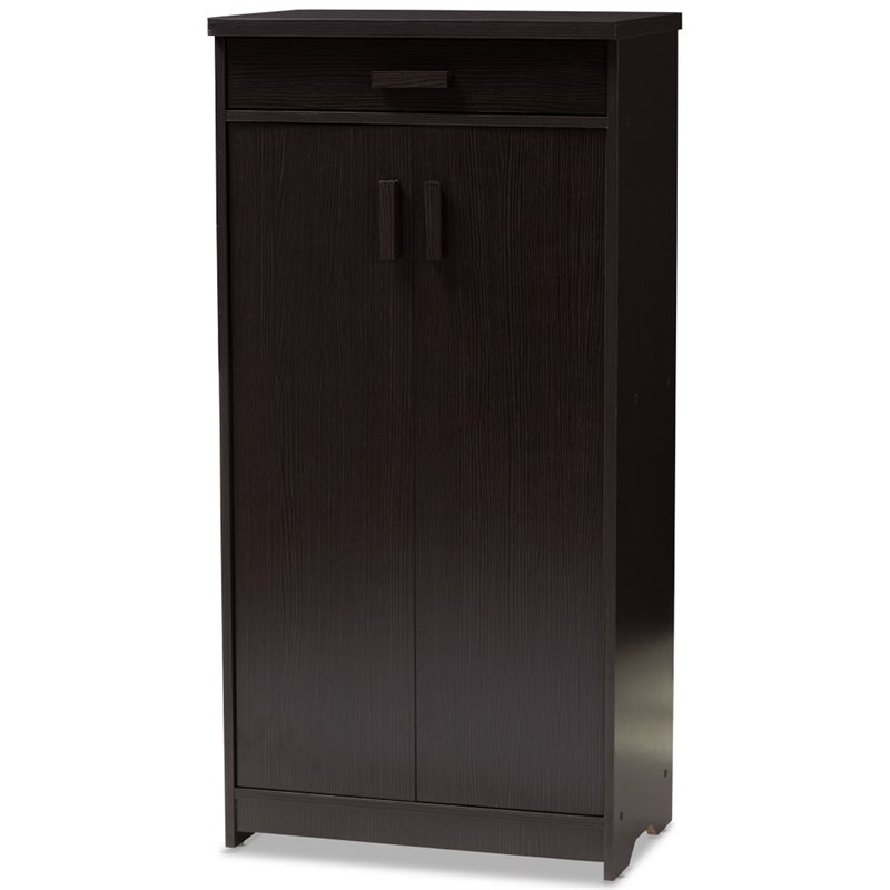 Baxton Studio Bienna Wooden Shoe Cabinet in Wenge Brown