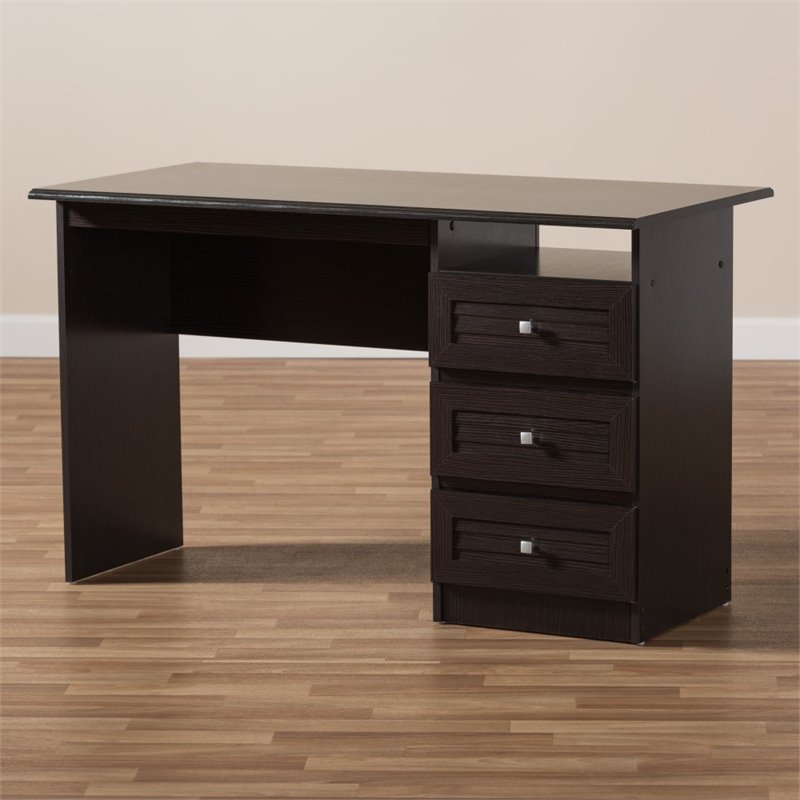 Baxton Studio Carine Modern Contemporary Writing Desk in Wenge Brown