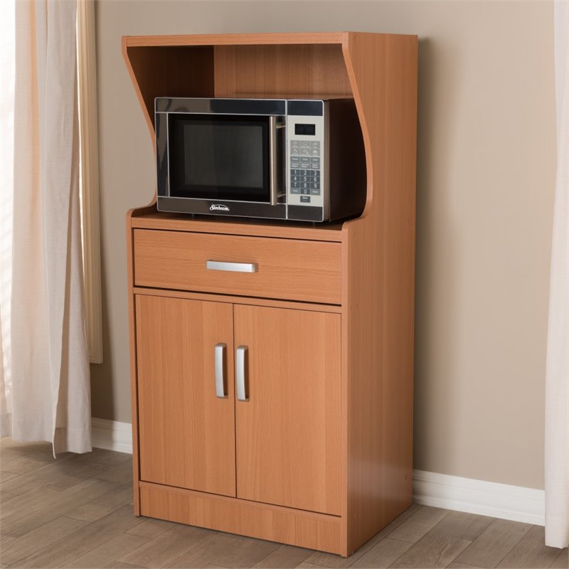 Baxton Studio Lowell Wood Kitchen Cabinet in Brown ...