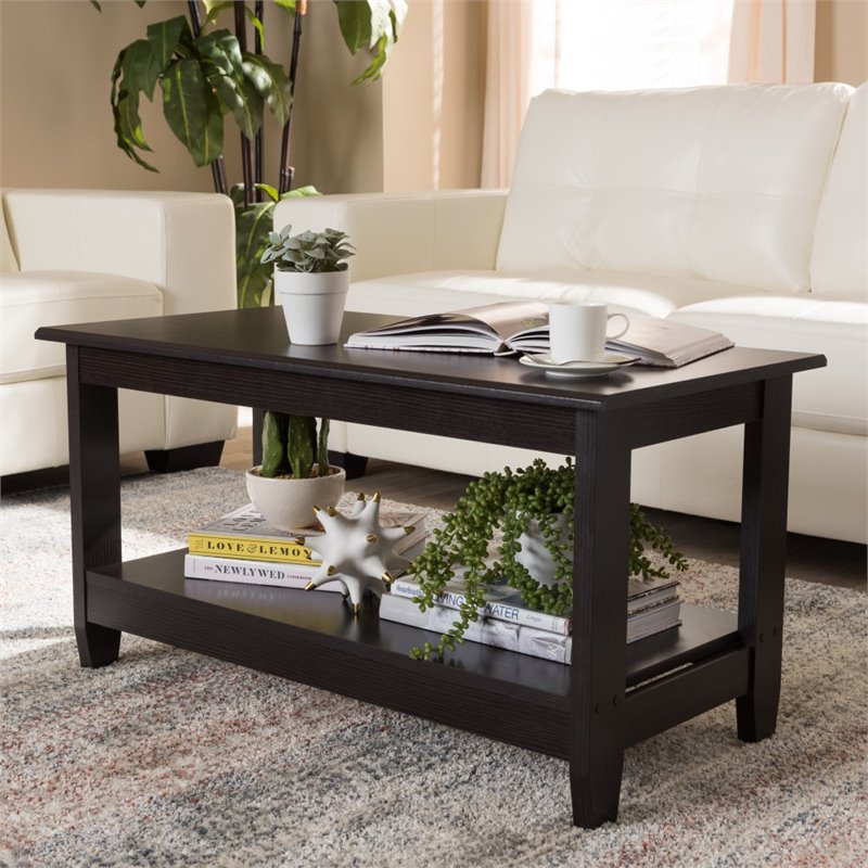 Baxton Studio Malena Coffee Table In Wenge Brown 