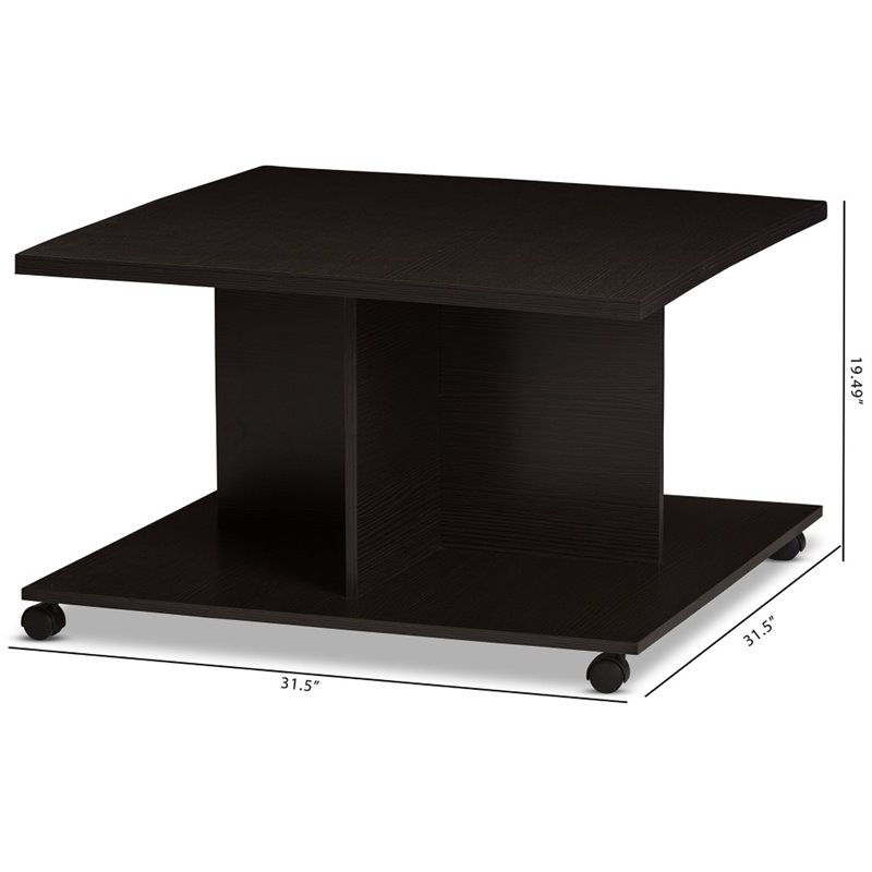 Baxton Studio Cladine Coffee Table in Wenge Brown