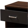 Baxton Studio Hansel 1 Drawer Wood Nightstand in Dark Brown and Dark Grey