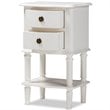 Baxton Studio Audrey 2 Drawer Nightstand in White
