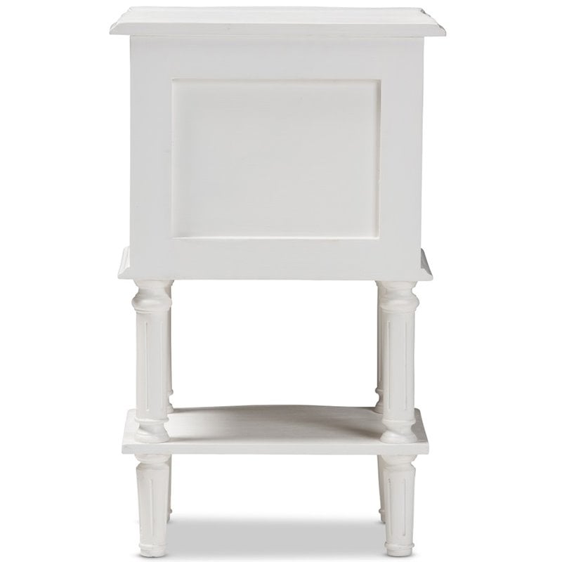 Baxton Studio Audrey 2 Drawer Nightstand in White