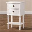 Baxton Studio Audrey 2 Drawer Nightstand in White