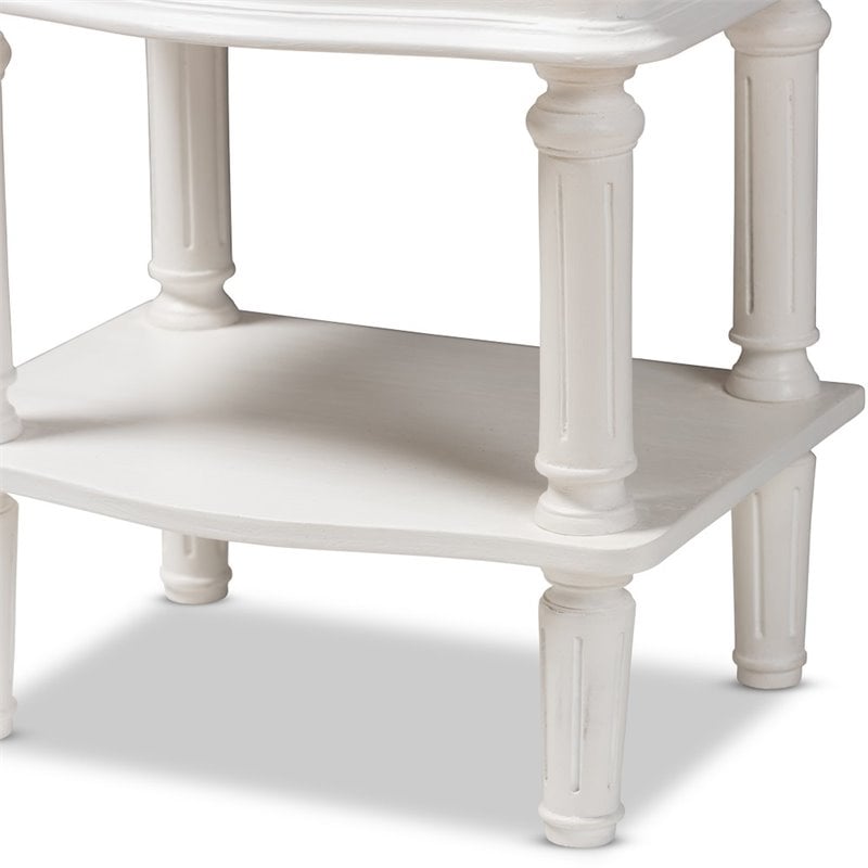Baxton Studio Audrey 2 Drawer Nightstand in White
