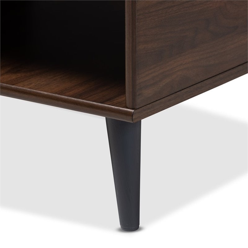 Baxton Studio Pierre Wood Coffee Table in Brown and Dark Grey