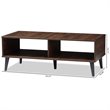 Baxton Studio Pierre Wood Coffee Table in Brown and Dark Grey
