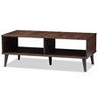 Baxton Studio Pierre Wood Coffee Table in Brown and Dark Grey