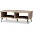 Baxton Studio Pierre Wood Coffee Table in Oak and Light Grey