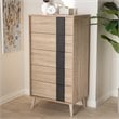 Baxton Studio Lisen 5 Drawer Modern Chest in Light Oak and Grey