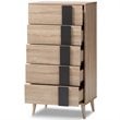 Baxton Studio Lisen 5 Drawer Modern Chest in Light Oak and Grey