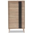 Baxton Studio Lisen 5 Drawer Modern Chest in Light Oak and Grey