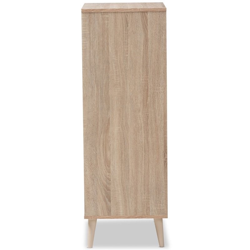 Baxton Studio Lisen 5 Drawer Modern Chest in Light Oak and Grey