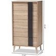 Baxton Studio Lisen 5 Drawer Modern Chest in Light Oak and Grey