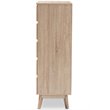 Baxton Studio Miren 5 Drawer Modern Chest in Light Oak and Dark Grey