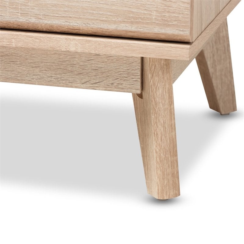 Baxton Studio Miren 5 Drawer Modern Chest in Light Oak and Dark Grey
