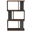 Baxton Studio Legende 3 Shelf Display Bookcase in Brown and Dark Grey