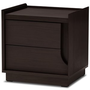 baxton studio larsine 2 drawer nightstand in brown
