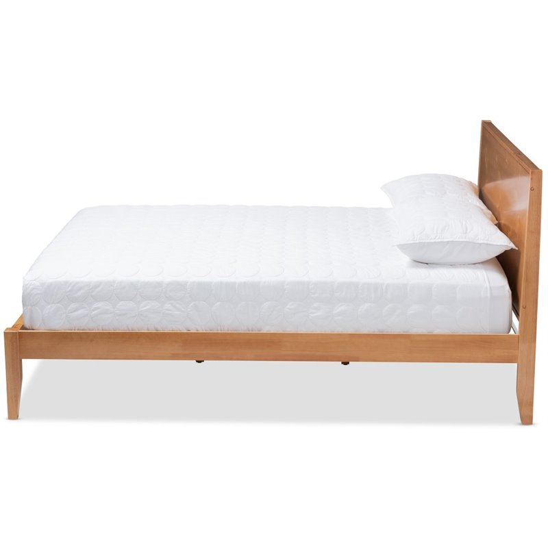 Baxton Studio Marana Wood King Panel Platform Bed in Oak and Pine