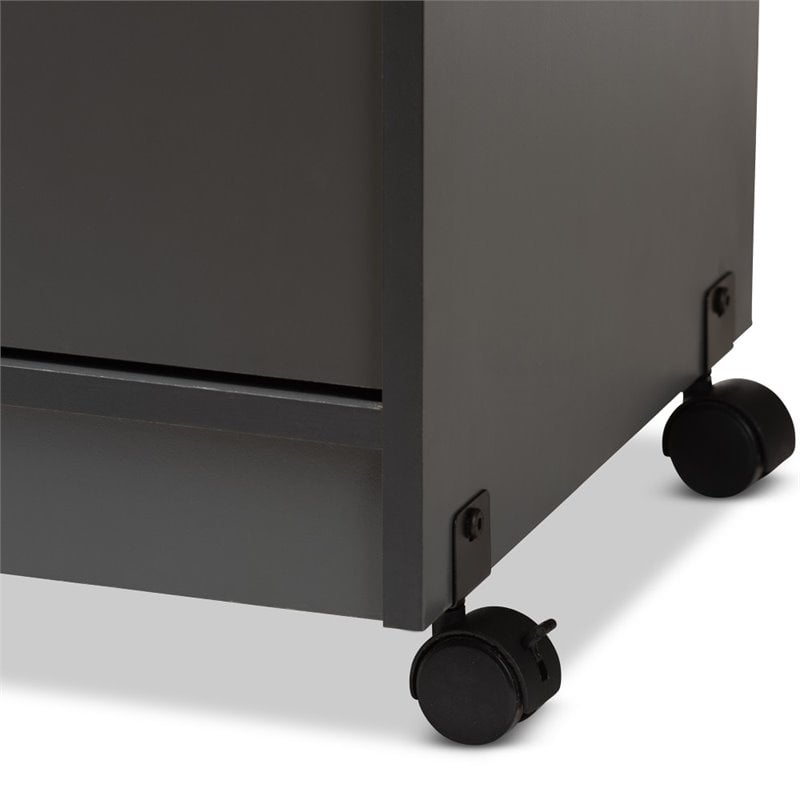 Baxton Studio Tannis Microwave Stand in Dark Grey