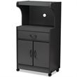 Baxton Studio Tannis Microwave Stand in Dark Grey