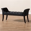 Baxton Studio Chandelle Contemporary Luxe Velvet Tufted Bench in Black