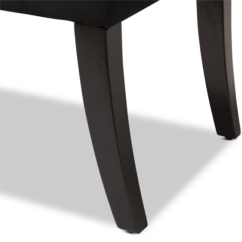 Baxton Studio Chandelle Contemporary Luxe Velvet Tufted Bench in Black