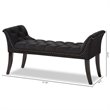 Baxton Studio Chandelle Contemporary Luxe Velvet Tufted Bench in Black