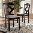 Baxton Studio Ruth Dining Side Chair in Grey and Brown (Set of 2)