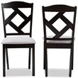 Baxton Studio Ruth Dining Side Chair in Grey and Brown (Set of 2)