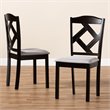 Baxton Studio Ruth Dining Side Chair in Grey and Brown (Set of 2)