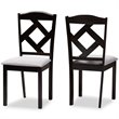 Baxton Studio Ruth Dining Side Chair in Grey and Brown (Set of 2)