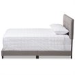 Baxton Studio Audrey Fabric Tufted Queen Bed in Light Grey