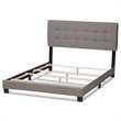 Baxton Studio Audrey Fabric Tufted Queen Bed in Light Grey