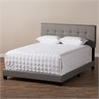 Baxton Studio Audrey Fabric Tufted Queen Bed in Light Grey